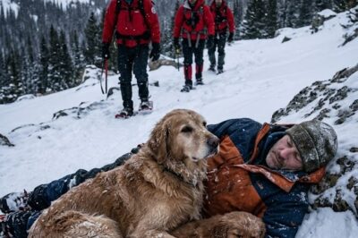 For 23 days in the frozen mountains, the dog never left his owner’s side… and when rescuers finally reached them, they discovered Bruno had not been guarding the dead man alone….