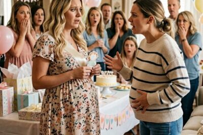 “At my baby shower, a pregnant stranger claimed my husband was the father of her child… until I asked a question.”