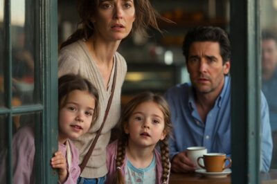 HE LOOKED UP FROM HIS COFFEE AND SAW A WOMAN WALKING TOWARD HIM WITH TRIPLETS. ONE YEAR LATER, THEY WALKED TO THEIR CHILDREN HAND IN HAND.