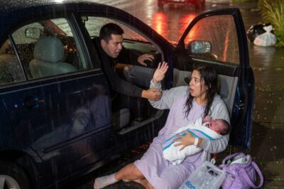 HUSBAND PUSHED HIS WIFE OUT OF THE CAR IN THE RAIN WITH HER NEWBORN