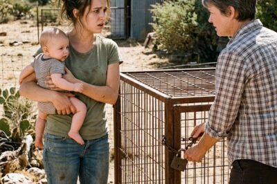 My stepmother snapped a padlock across the rusted dog cage with my baby brother still in my arms, and the Arizona sun hit the metal like it wanted to finish the job.