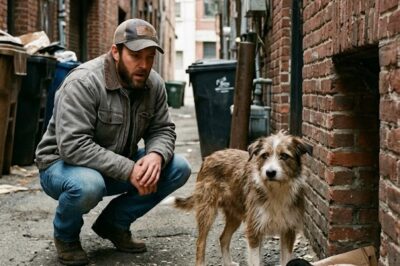 The stray dog ​​stole a vanilla donut from my truck, and when I followed her into the alley, I realized I hadn’t taken it for herself.