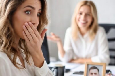 My First Day, I Found My Husband’s Framed Photo On A Colleague’s Desk I Asked,She Smiled Proudly .