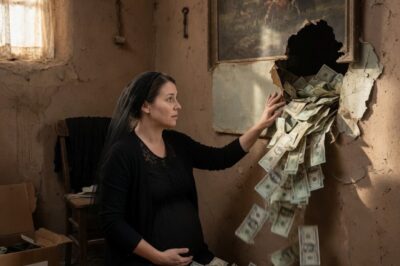 Pregnant widow buys house for next to nothing… Behind an old painting, she found a treasure in the adobe.